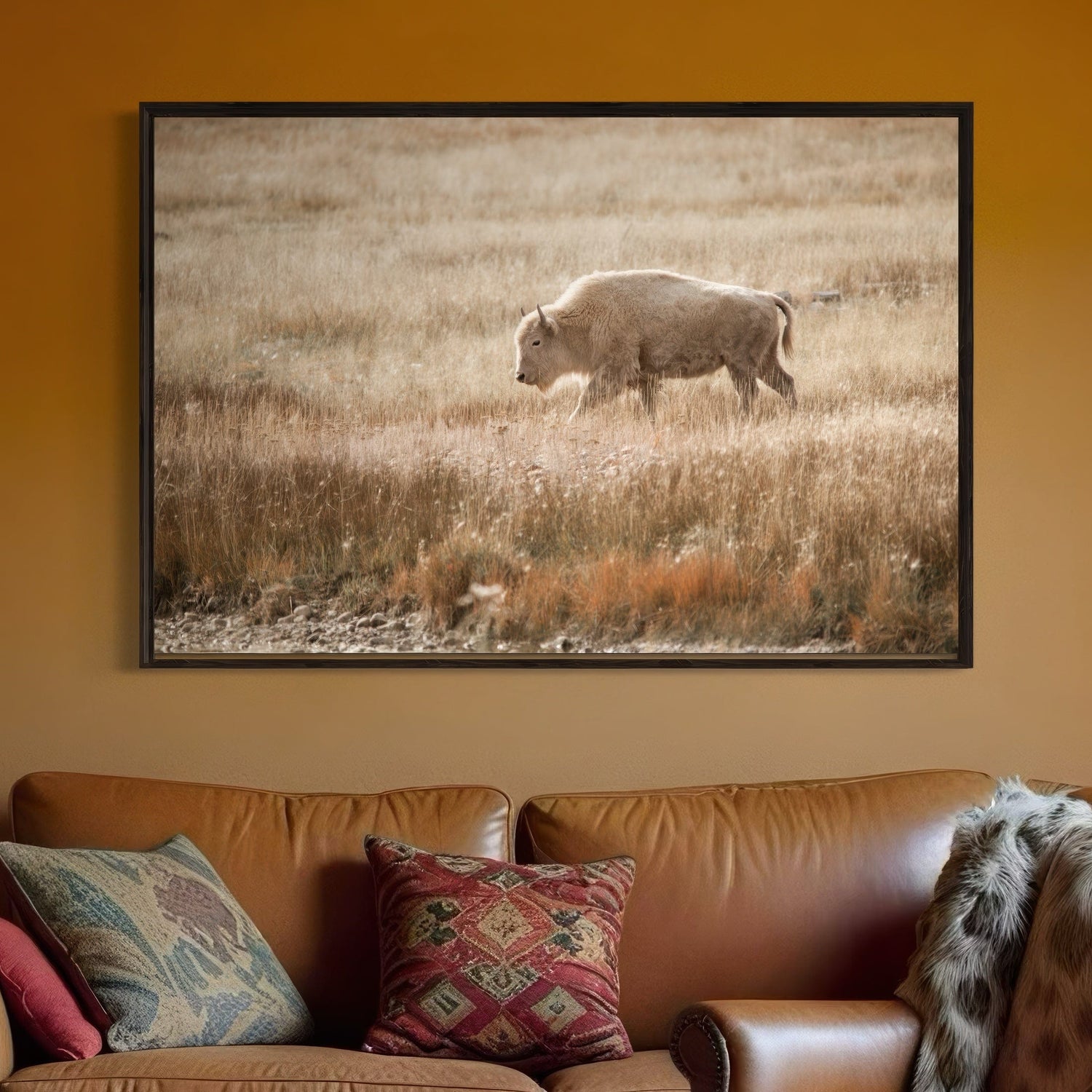 White Bison or Buffalo Canvas Prints