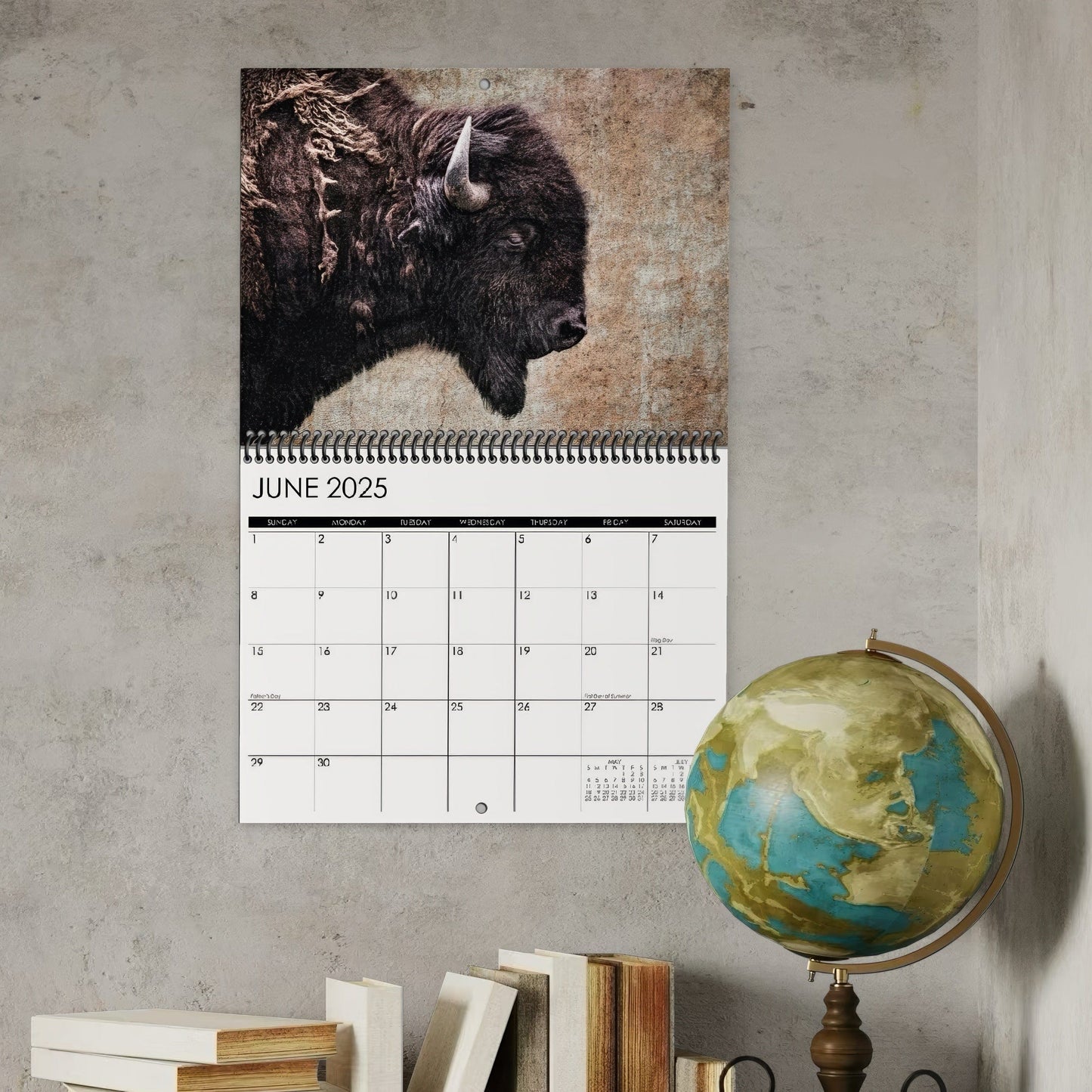 2025 American Bison Calendar or Desktop Planner Calendar Teri James Photography