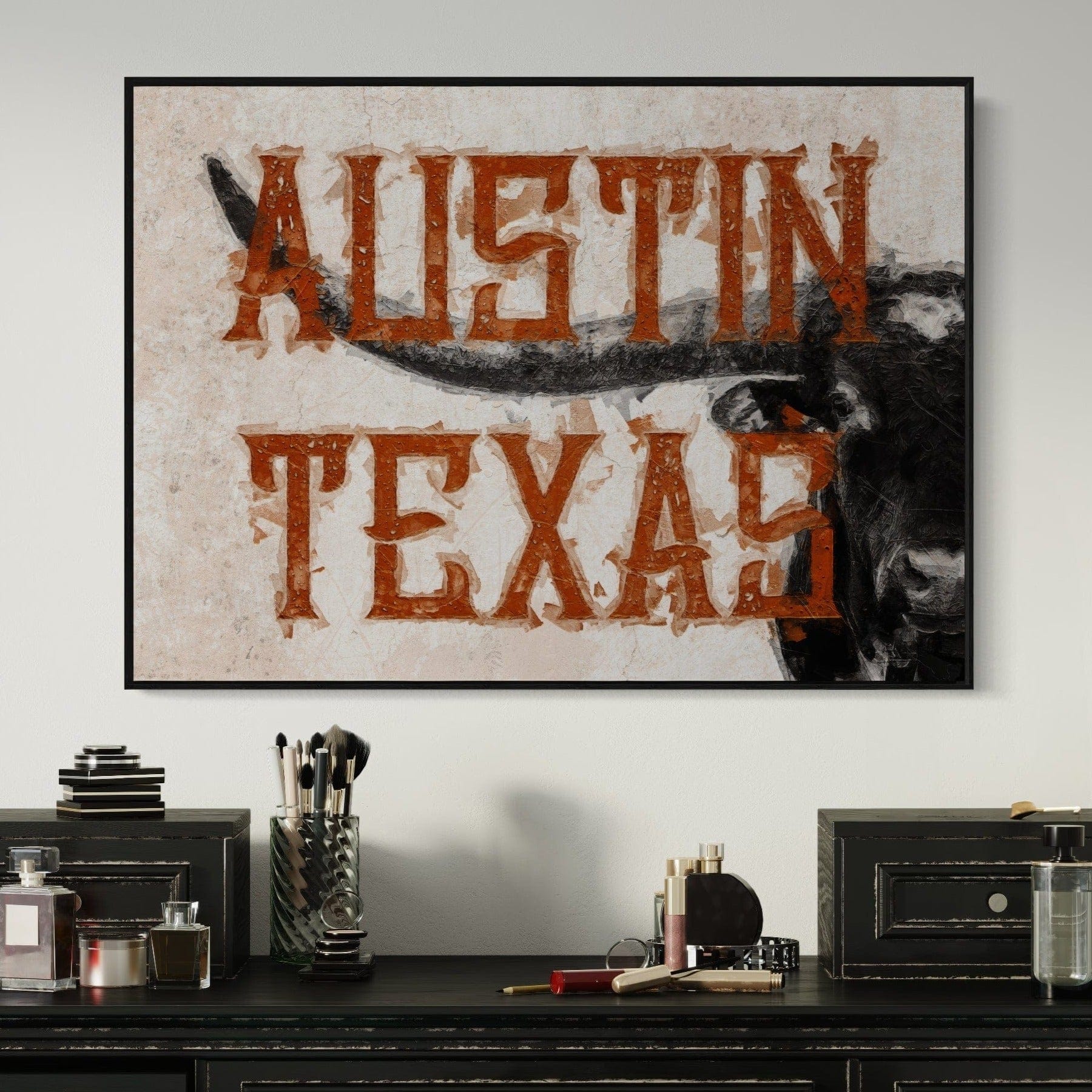 Austin Texas Print - Longhorn Wall Decor Wall Art Teri James Photography