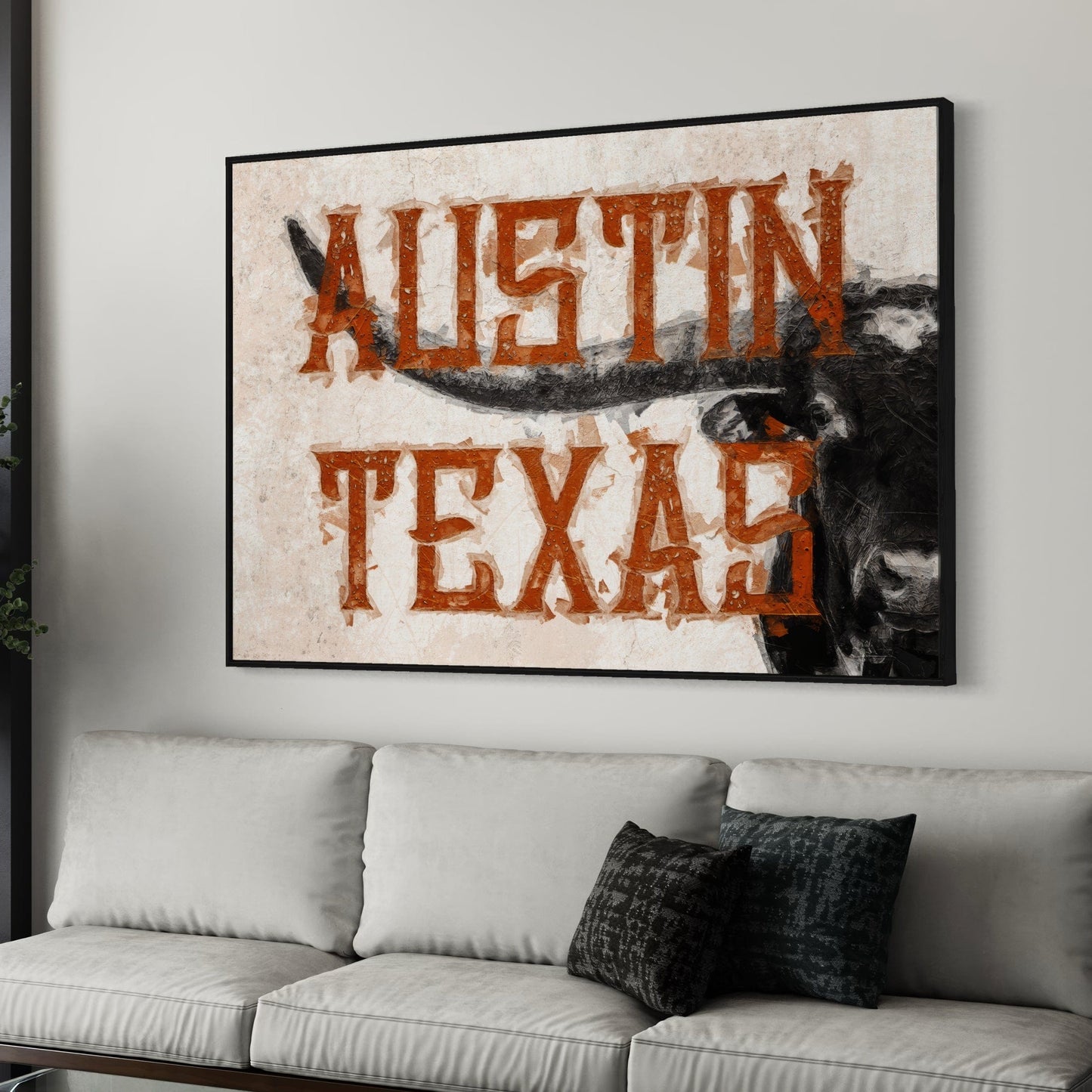 Austin Texas Print - Longhorn Wall Decor Wall Art Teri James Photography