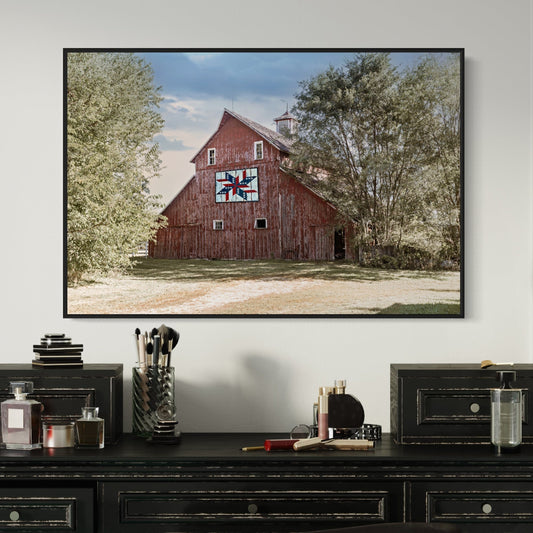 Barn Quilt Wall Art - Old Red Barn Wall Art Teri James Photography