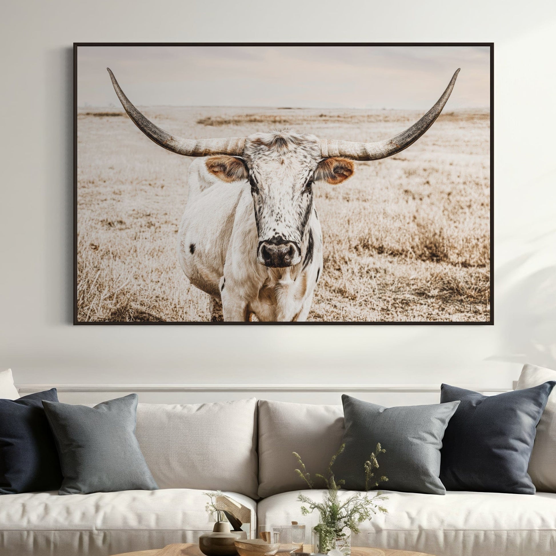 Boho Western Decor Art - Longhorn Photography Canvas Print Wall Art Teri James Photography