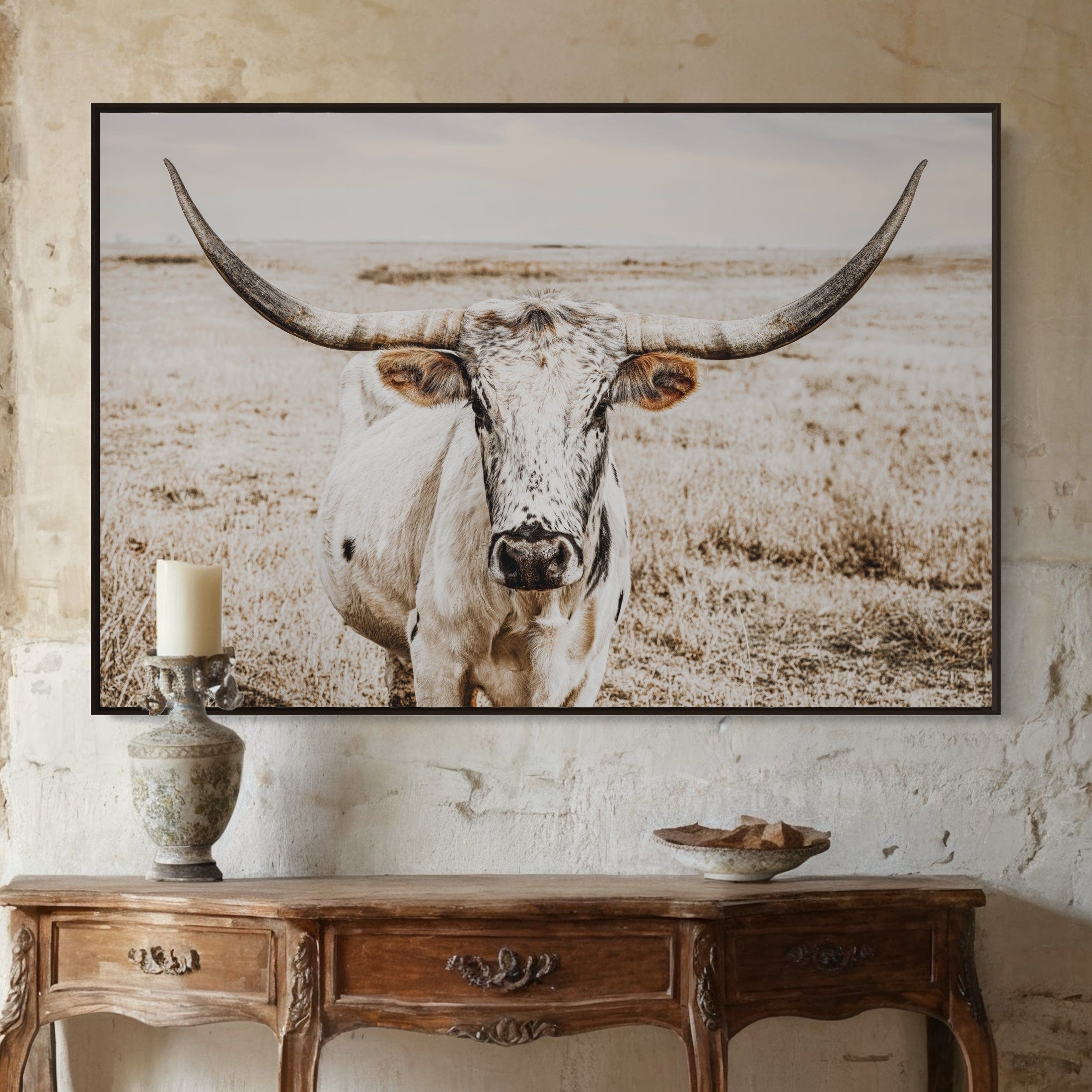 Boho Western Decor Art Longhorn Photography Canvas Print Teri James Photography