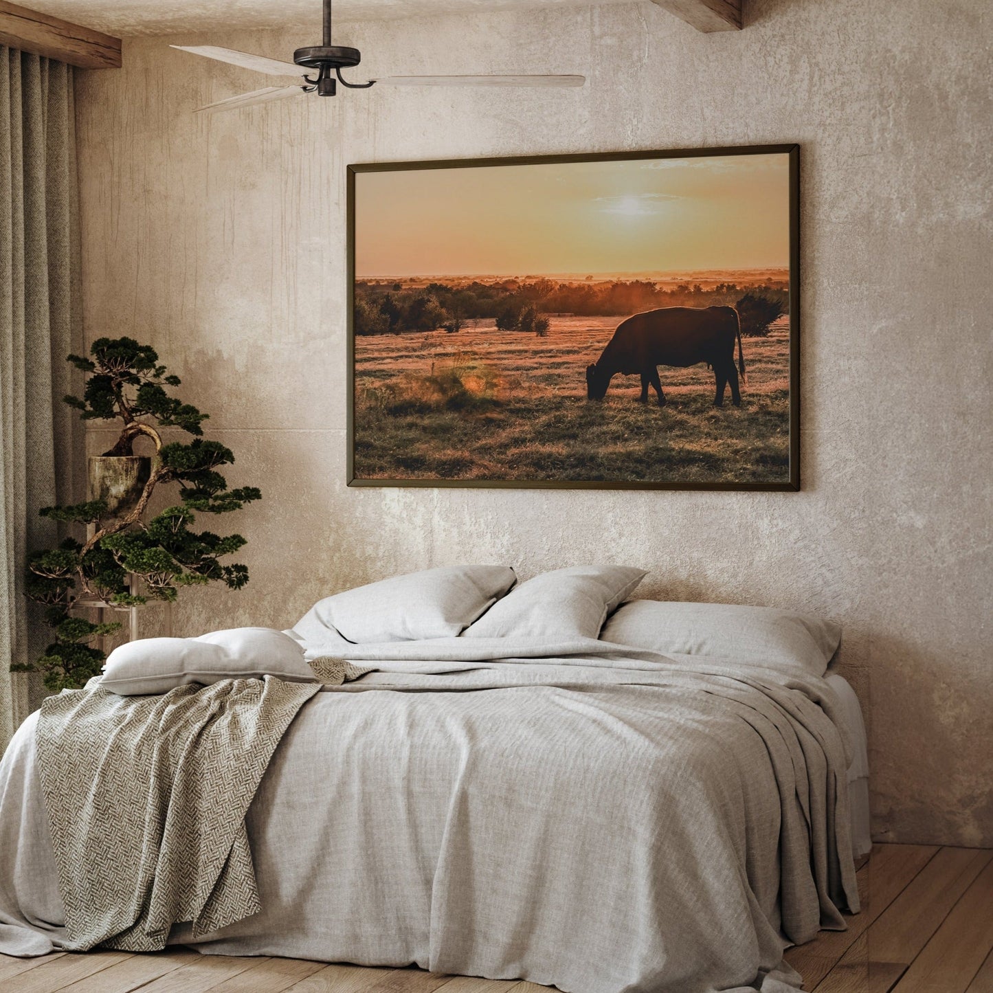 Copy of Angus Cattle and Old Windmill Canvas Wall Art Teri James Photography