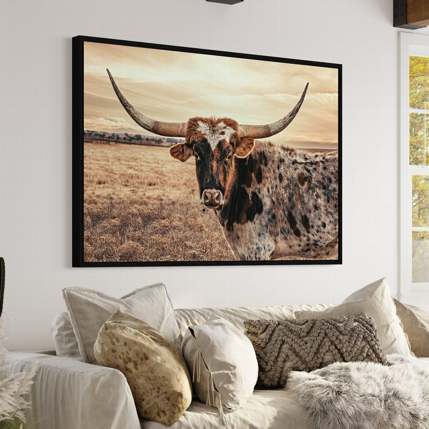 Cow Decor Texas Longhorn Canvas Wall Art Teri James Photography