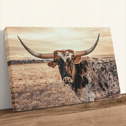 Cow Decor Texas Longhorn Canvas Canvas-Unframed / 12 x 18 Inches Wall Art Teri James Photography