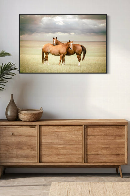 Cowboy Art - Quarter Horses and Stormy Sky Wall Art Teri James Photography