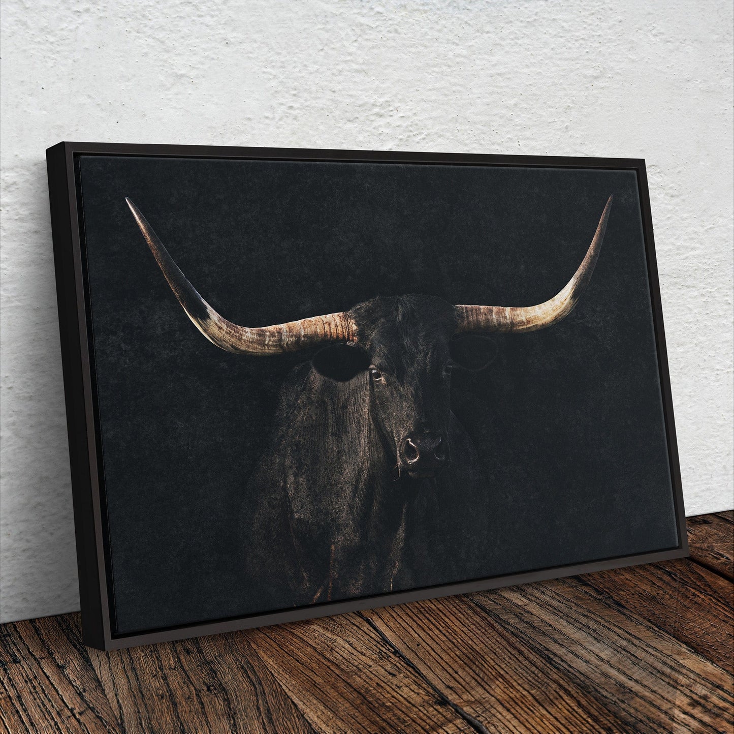 Elegant Black Longhorn Canvas Wall Art Wall Art Teri James Photography