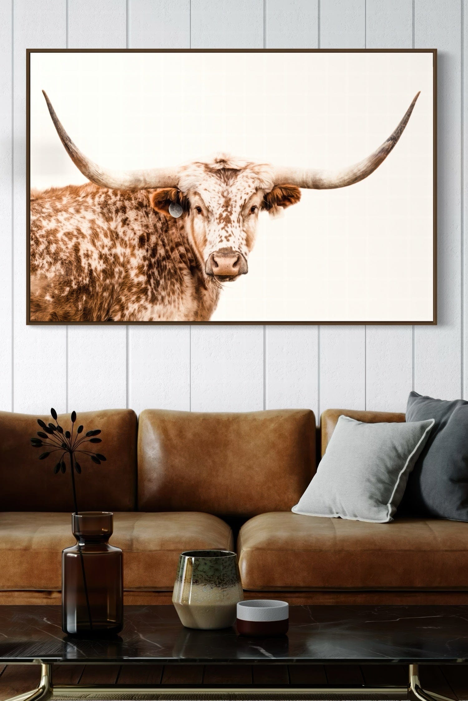 Farmhouse Longhorn Wall Decor Wall Art Teri James Photography