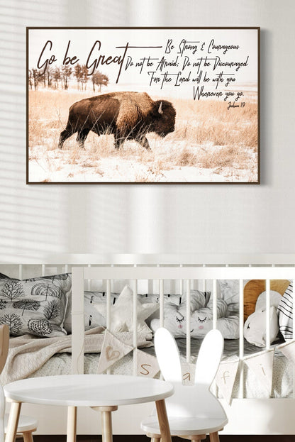 Gift for a Newborn Nursery - Bison Wall Decor Wall Art Teri James Photography