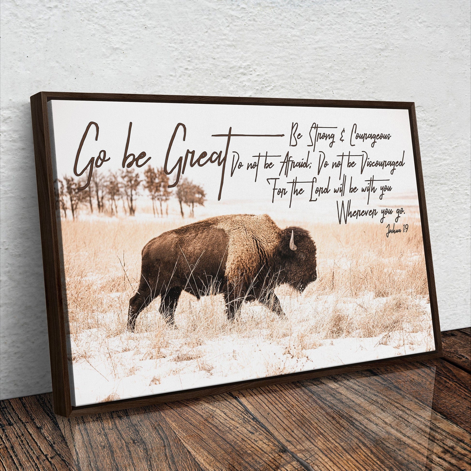 Gift for Newborn Nursery - Go Be Great Bison Wall Decor Wall Art Teri James Photography