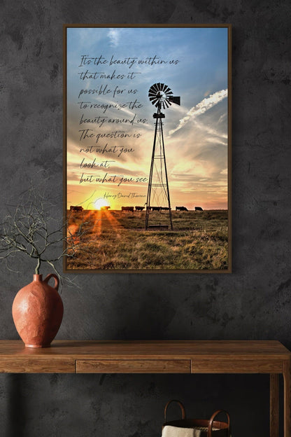 Henry David Thoreau Quote - Old Windmill Art Wall Art Teri James Photography