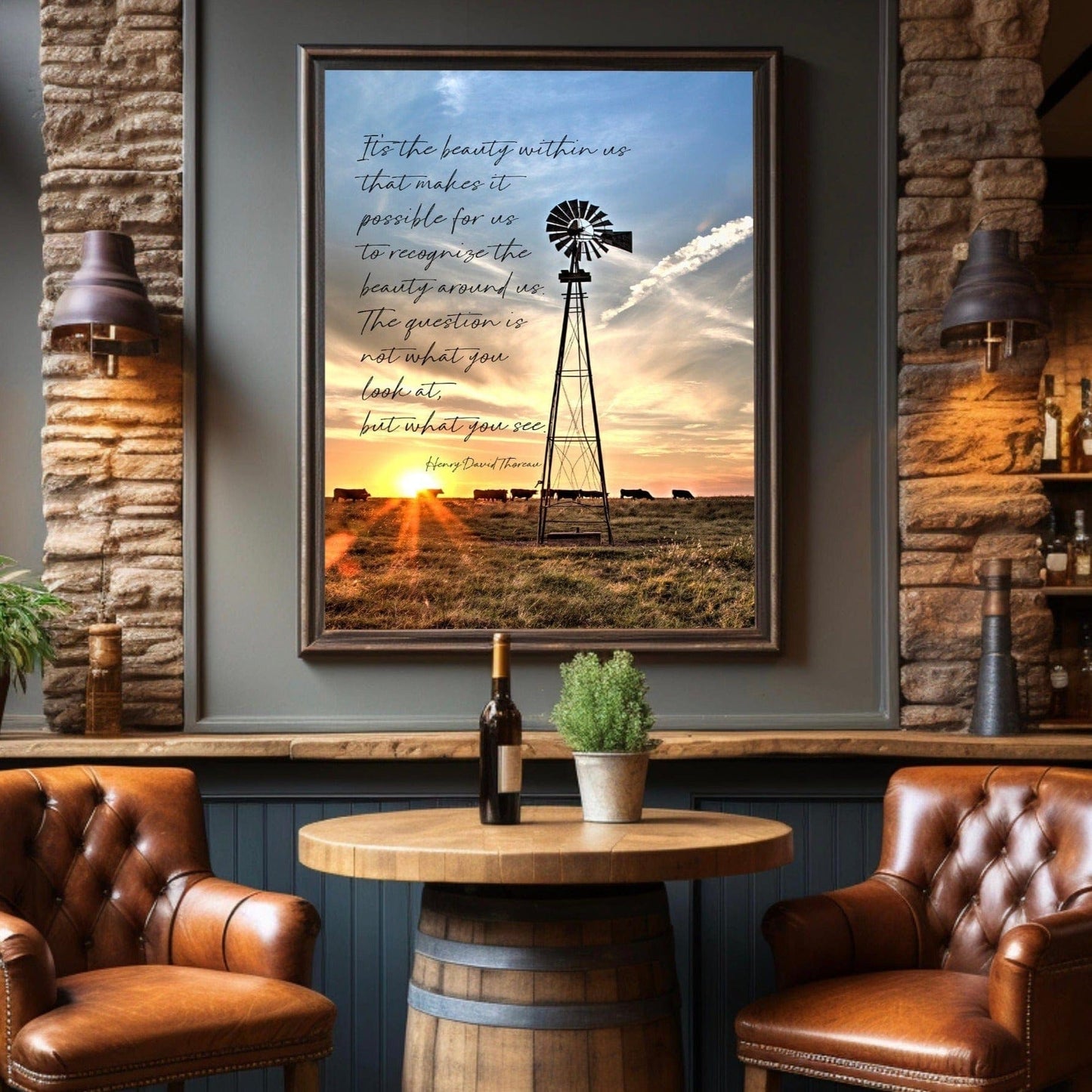 Henry David Thoreau Quote - Old Windmill Art Wall Art Teri James Photography