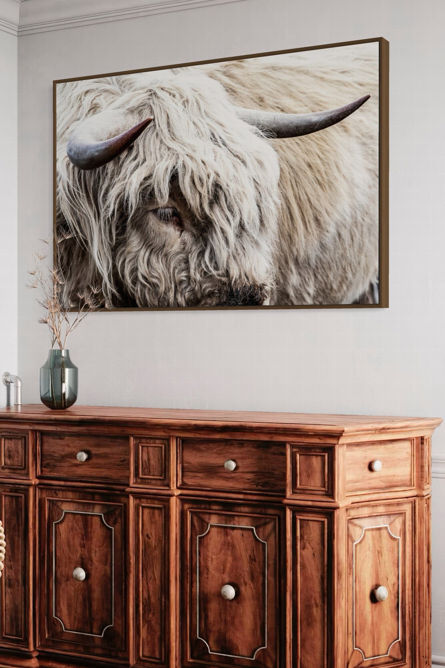 Highland Bull Canvas Print - Modern Cow Art Wall Art Teri James Photography