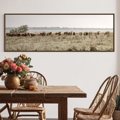 Large Panoramic Cattle Canvas Wall Art Teri James Photography