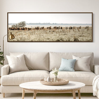 Large Panoramic Cattle Canvas Wall Art Teri James Photography