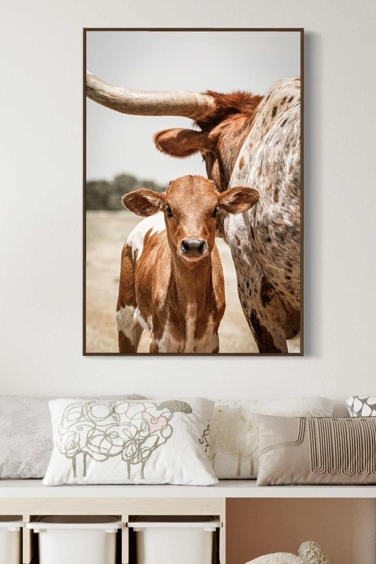 Longhorn Calf Canvas Print Wall Art Teri James Photography