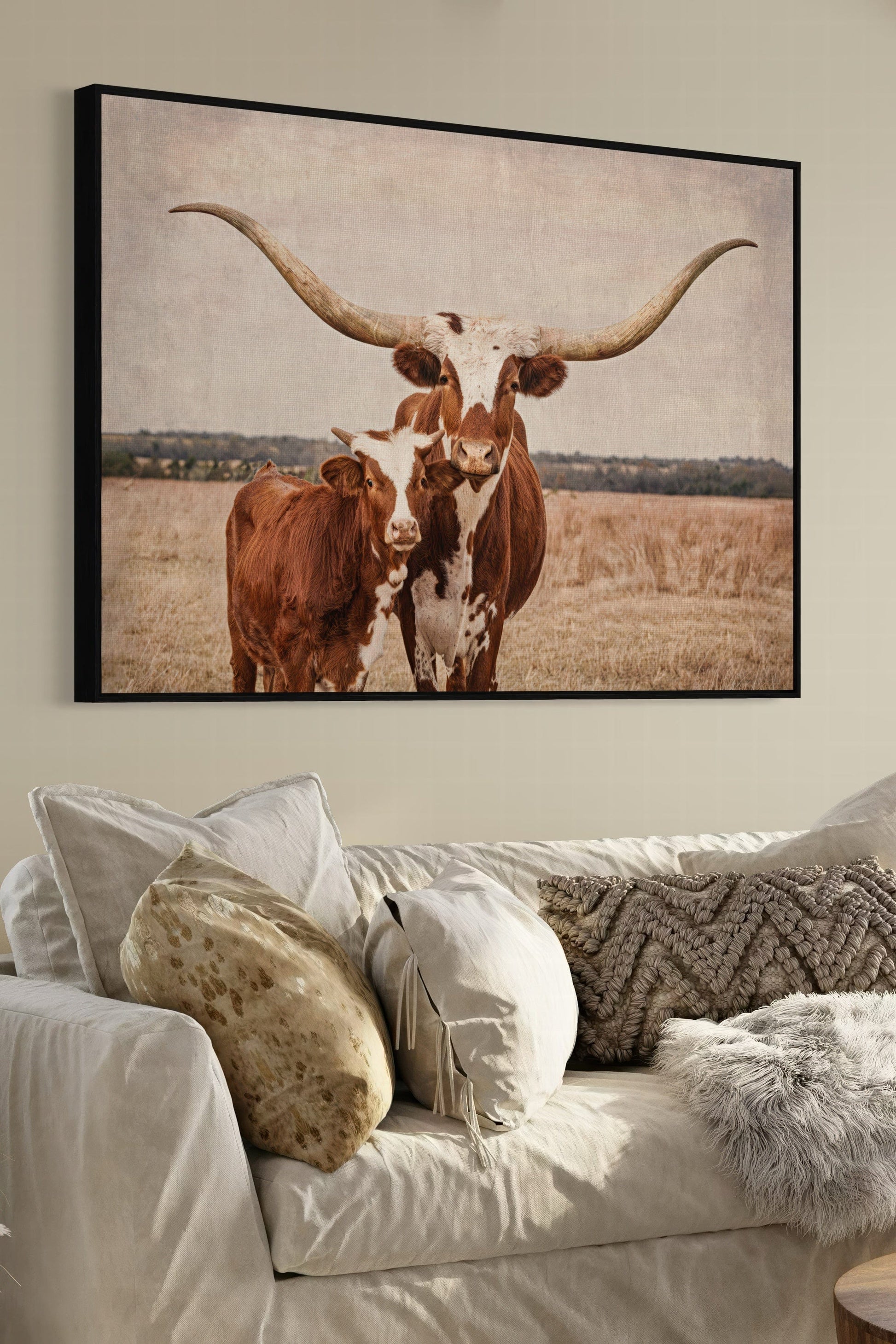 Longhorn Cow & Calf Nursery Decor Wall Art Teri James Photography