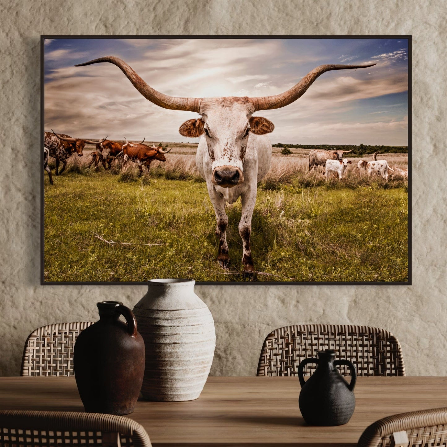 Longhorn Cow Canvas Print Wall Art Teri James Photography