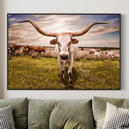 Longhorn Cow Canvas Print Wall Art Teri James Photography