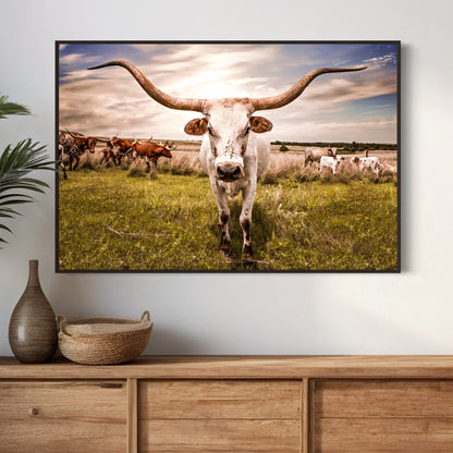 Longhorn Cow Canvas Print Wall Art Teri James Photography