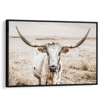 Longhorn Photography Canvas Print Canvas-Black Frame / 12 x 18 Inches Wall Art Teri James Photography