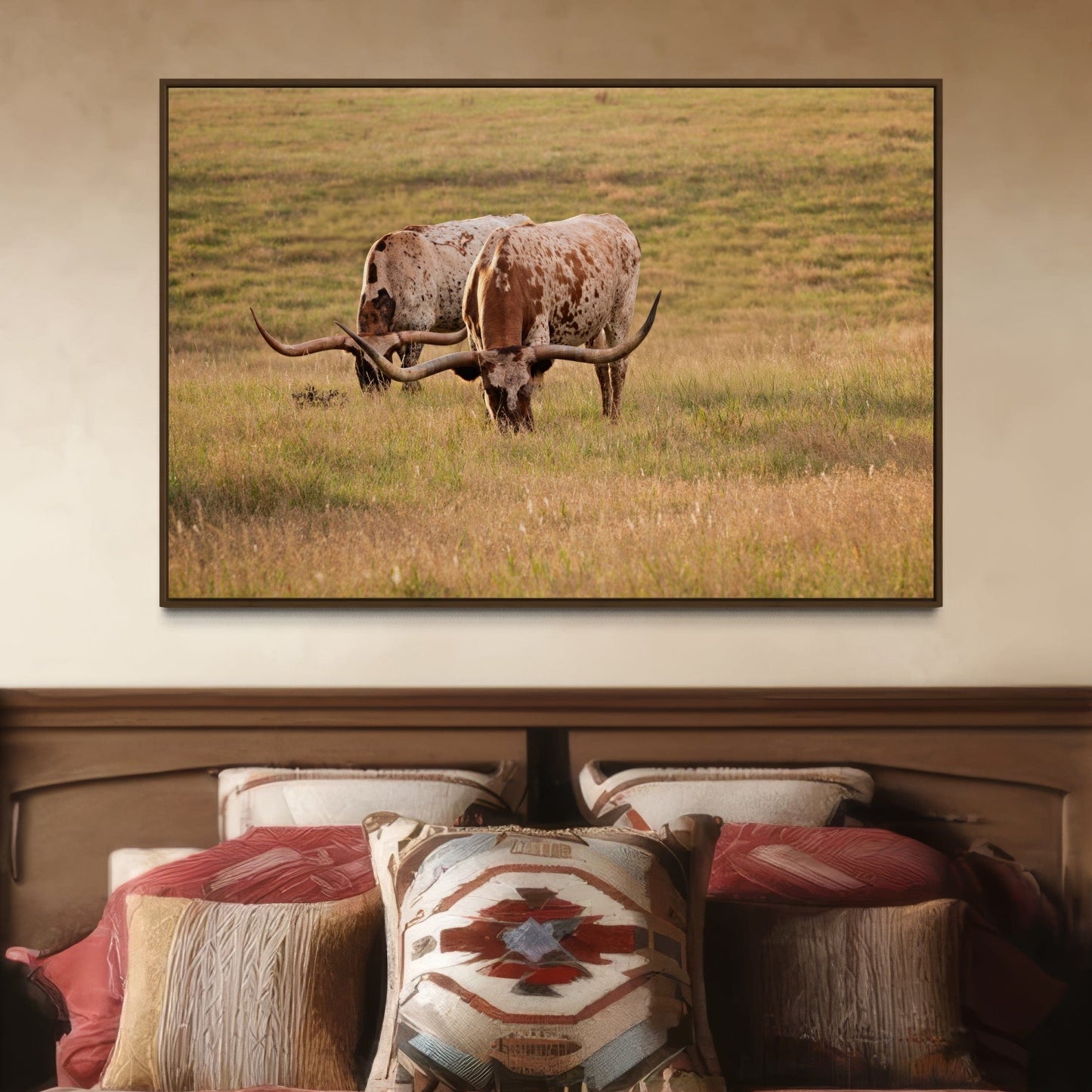 Longhorn Western Artwork - Texas Longhorn Cows Wall Art Teri James Photography