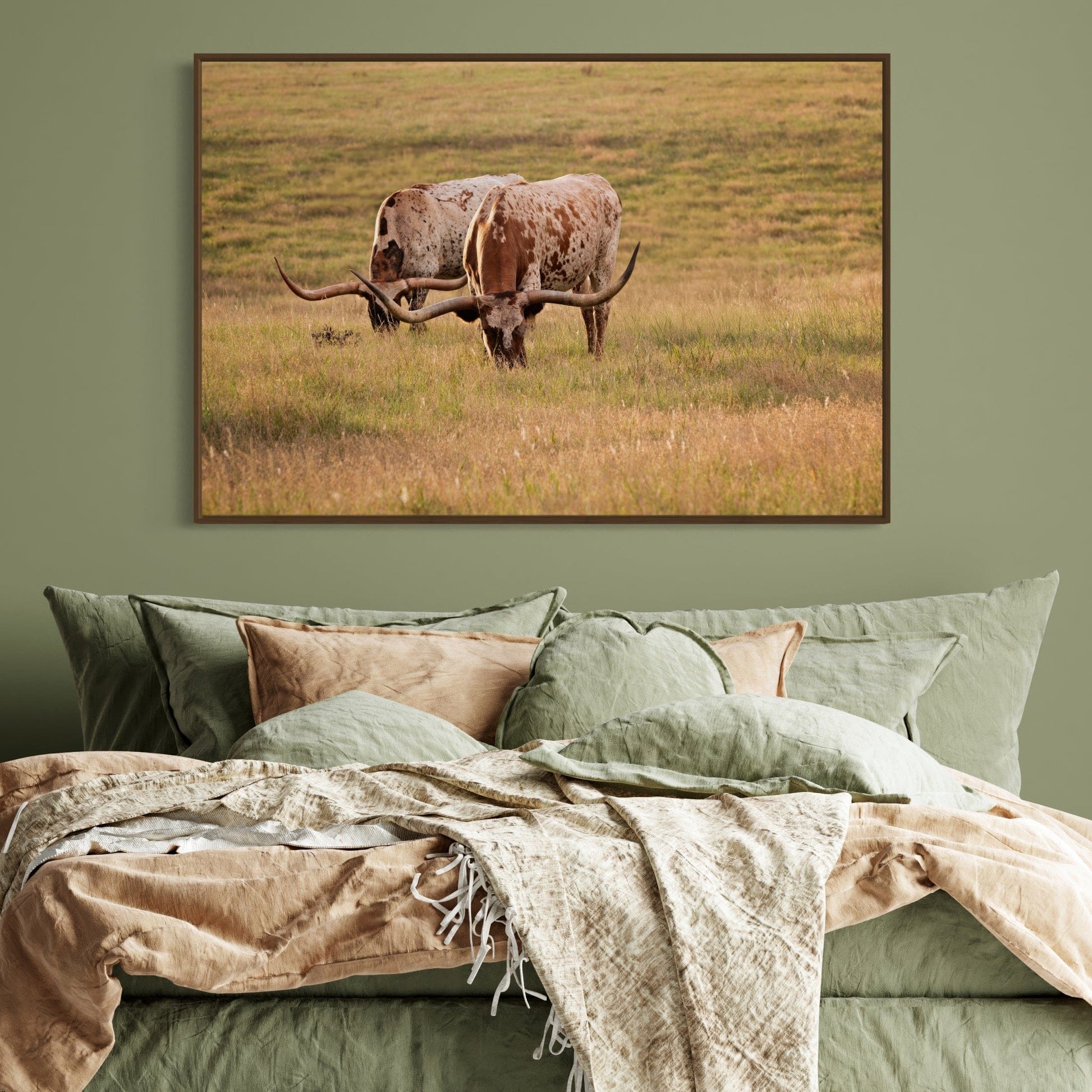 Longhorn Western Artwork - Texas Longhorn Cows Wall Art Teri James Photography