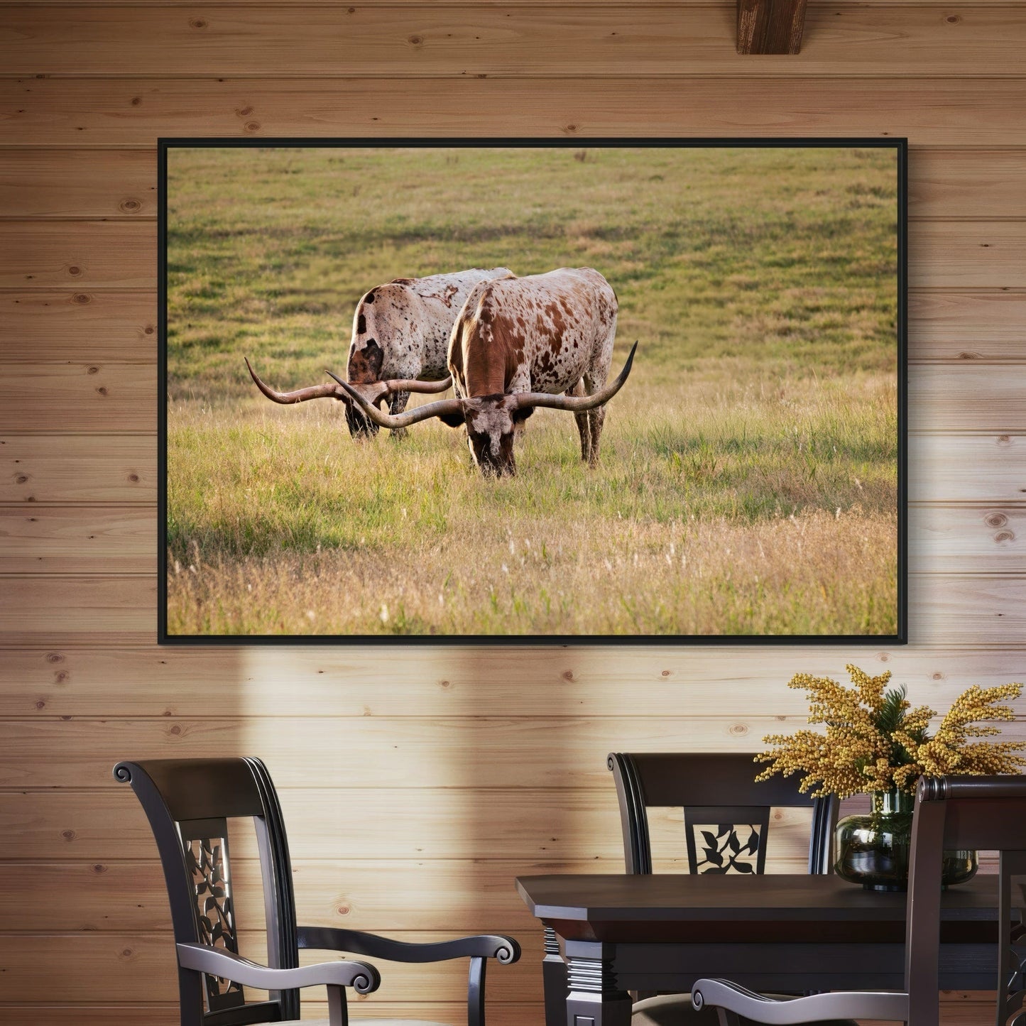 Longhorn Western Artwork - Texas Longhorn Cows Wall Art Teri James Photography