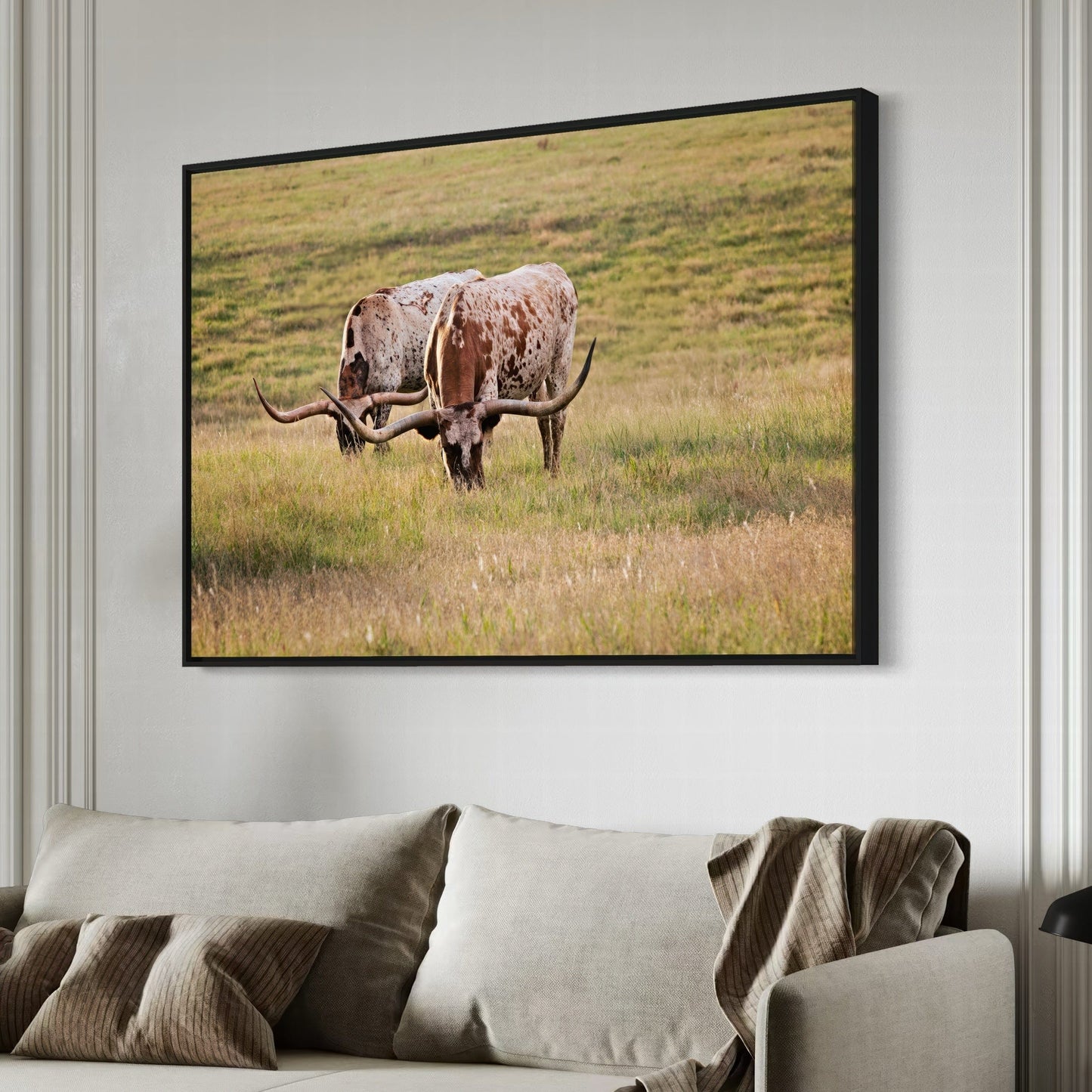 Longhorn Western Artwork - Texas Longhorn Cows Wall Art Teri James Photography