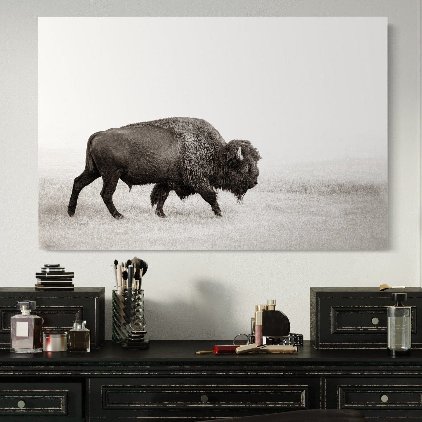 Minimalist Bison Art Canvas Wall Art Teri James Photography