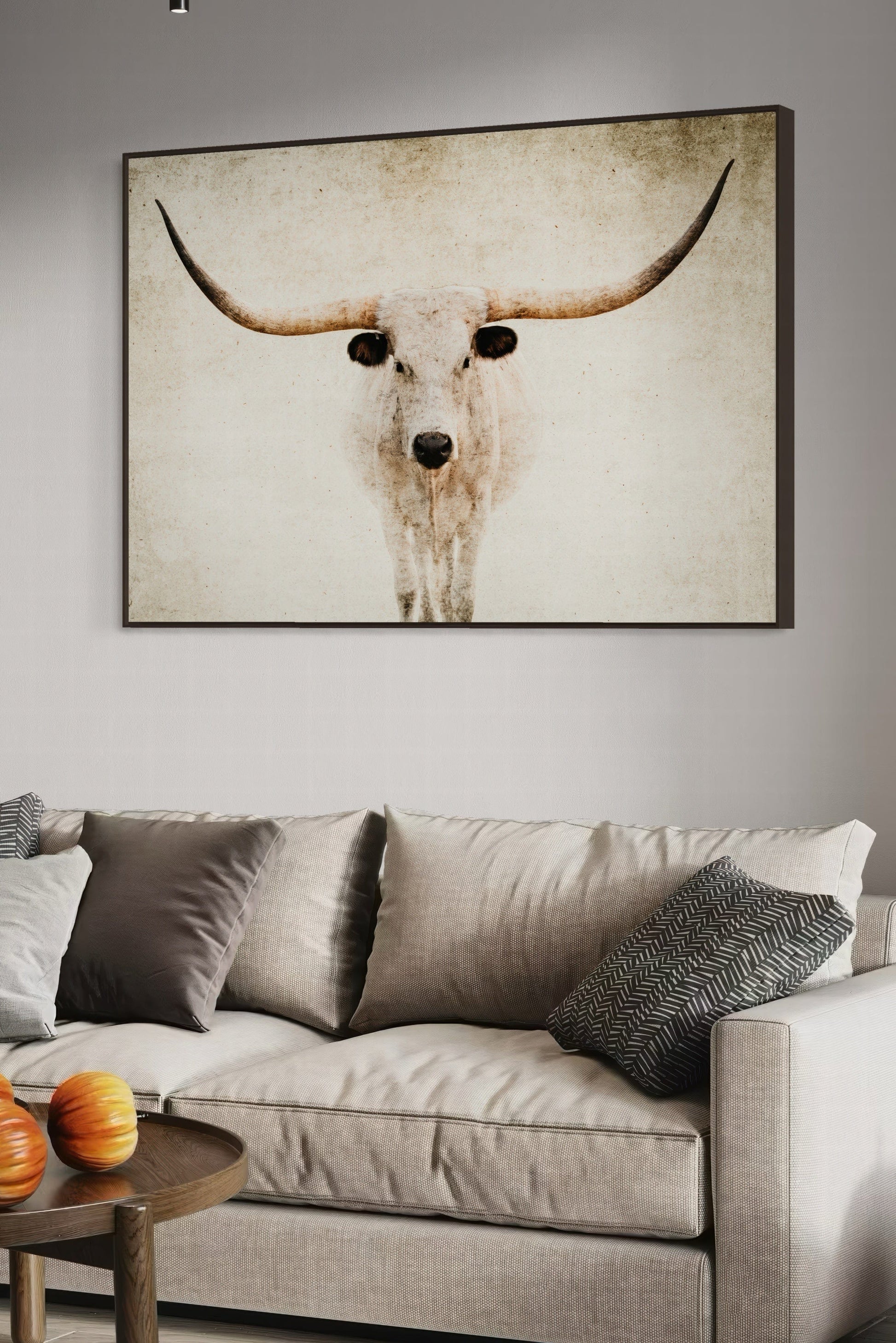 Modern Farmhouse Texas Longhorn Canvas Wall Art Teri James Photography