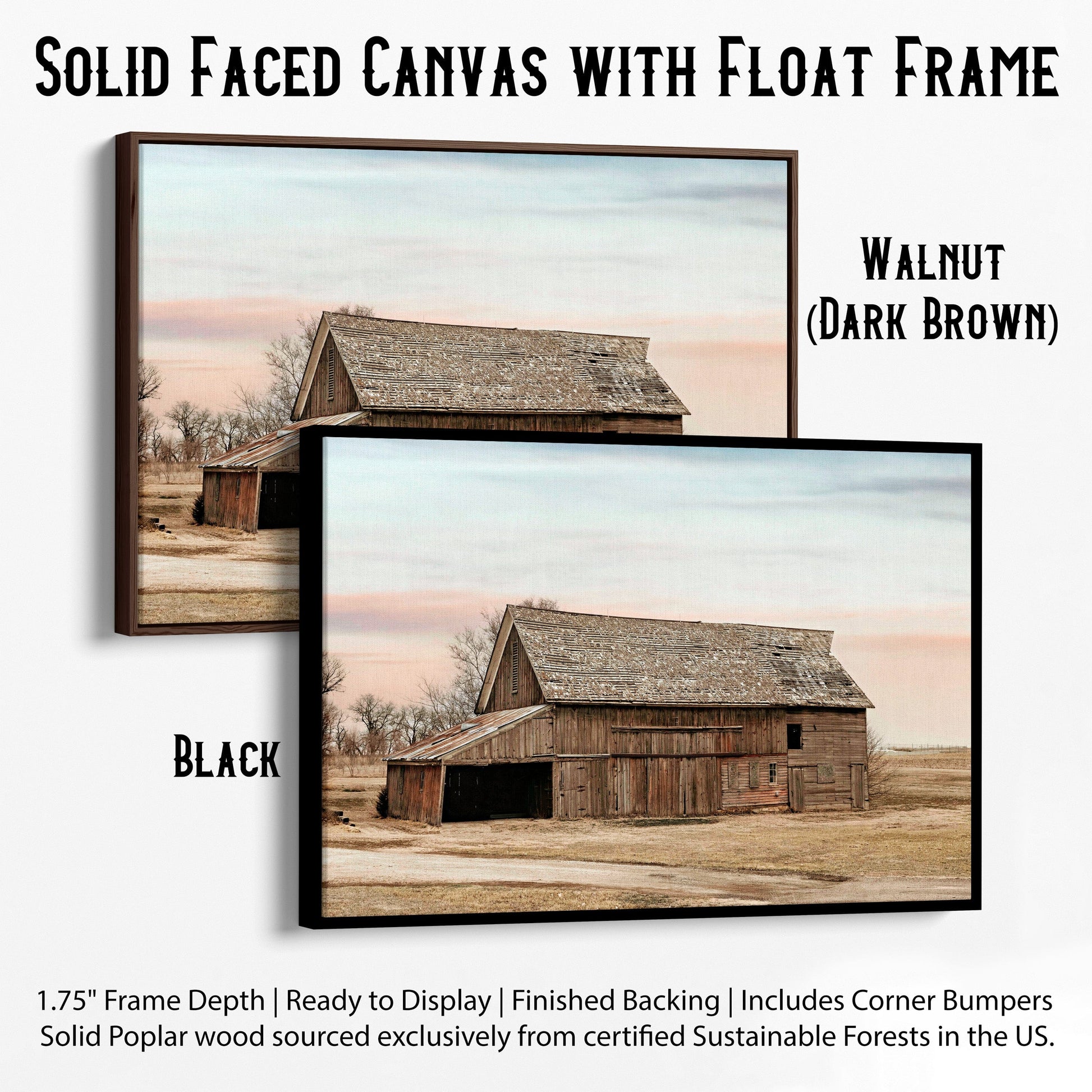 Old Barn Rustic Wall Art Canvas Canvas-Black Frame / 12 x 18 Inches Wall Art Teri James Photography