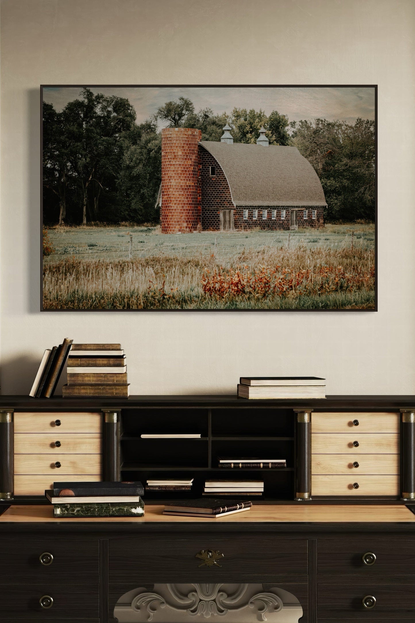 Old Brick Barn and Silo Wall Art Wall Art Teri James Photography