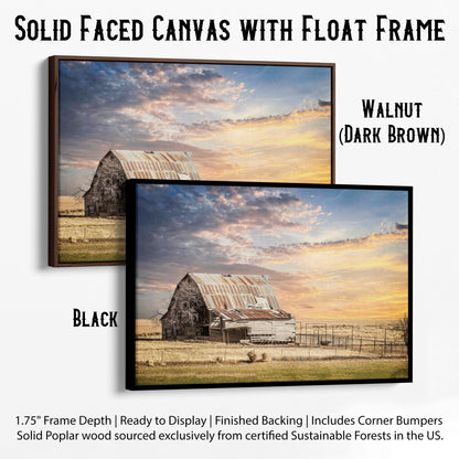 Old Oklahoma Barn Canvas Canvas-Black Frame / 12 x 18 Inches Wall Art Teri James Photography