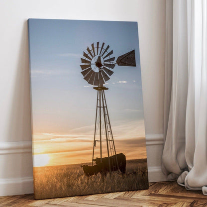 Old Windmill and Black Angus Cattle Wall Art Teri James Photography