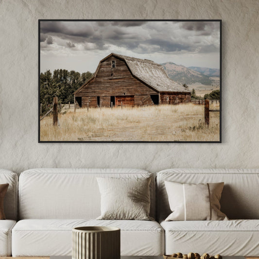 Old Wooden Barn Rustic Wall Art - Old Barn Canvas Print Wall Art Teri James Photography