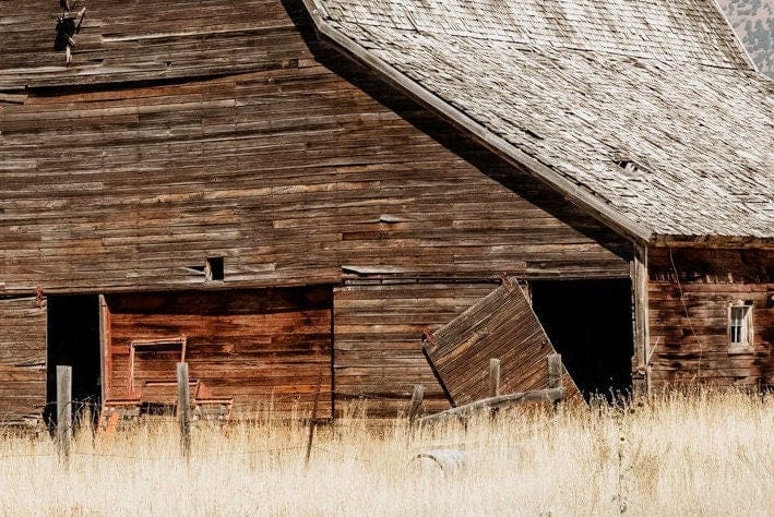 Old Wooden Barn Rustic Wall Art - Old Barn Canvas Print Wall Art Teri James Photography