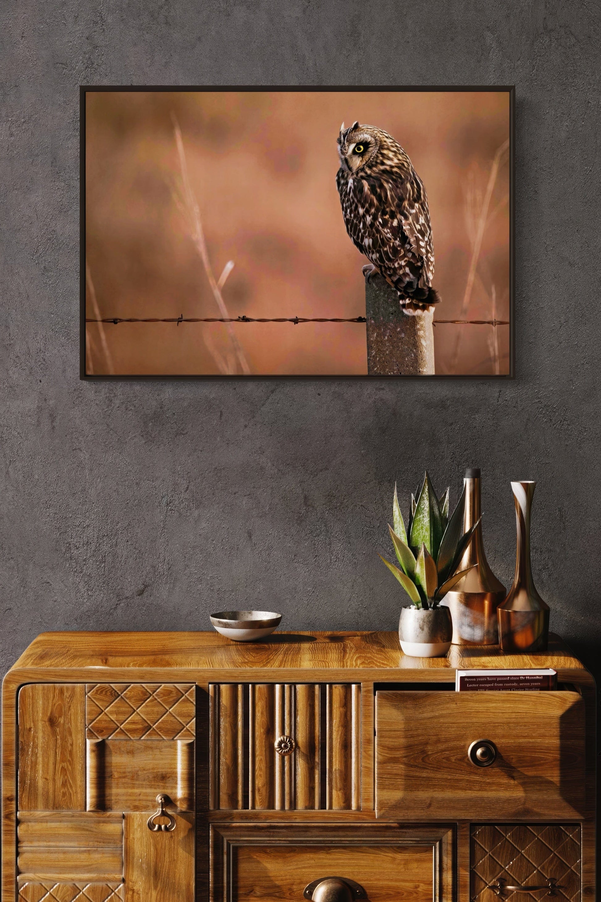 Owl Artwork Canvas, Short Eared Owl Wall Art Teri James Photography