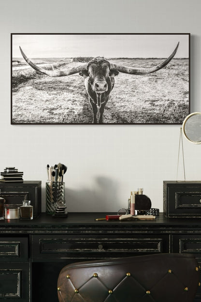 Panoramic Longhorn Canvas Print Wall Art Teri James Photography