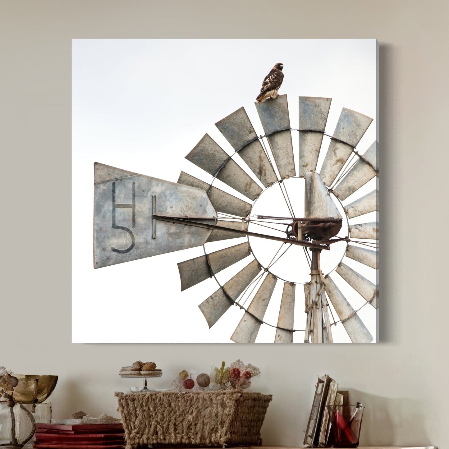 Personalized Cattle Brand Art - Windmill With Your Livestock Brand Wall Art Teri James Photography