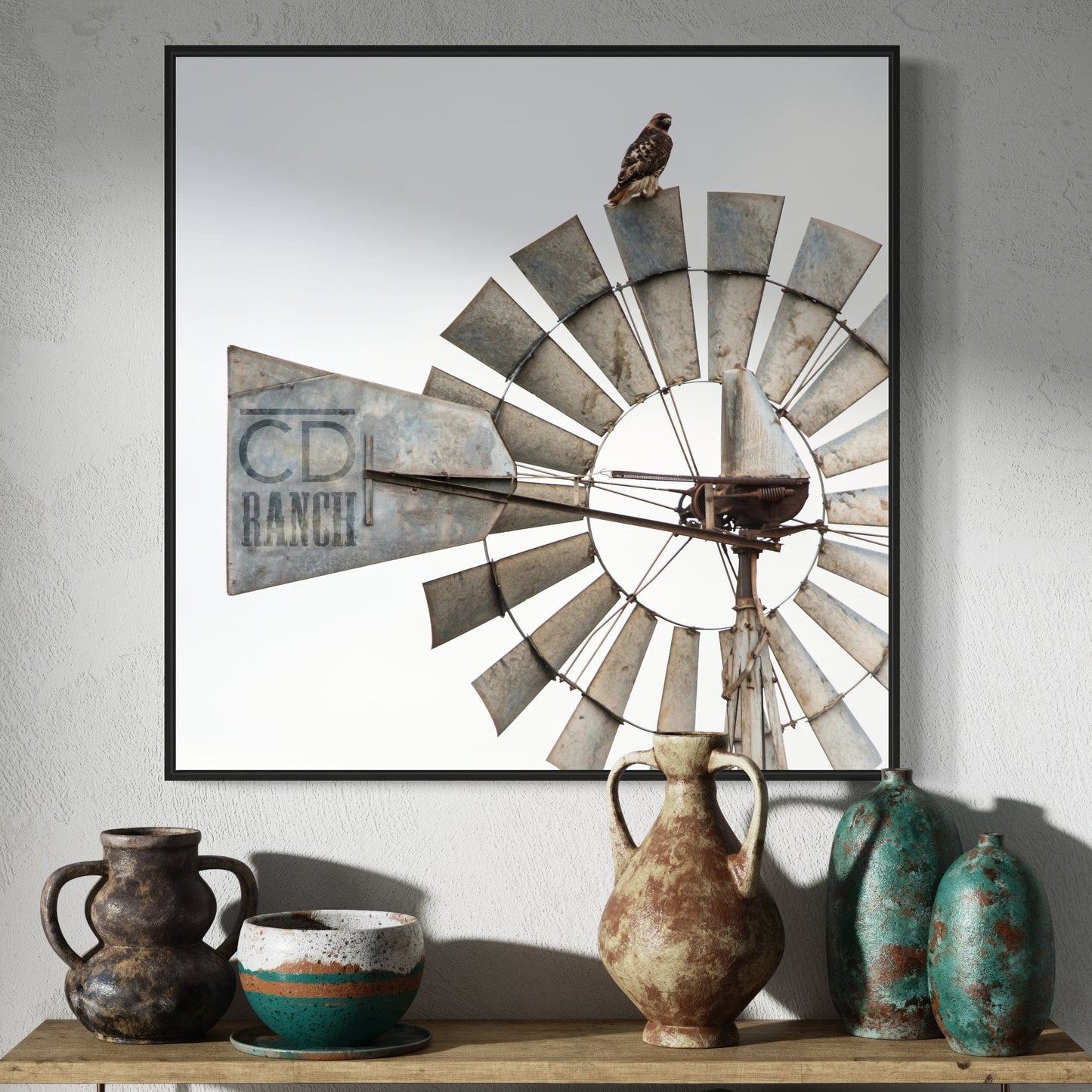 Personalized Cattle Brand Art - Windmill With Your Livestock Brand Wall Art Teri James Photography