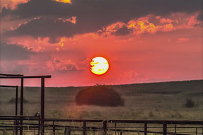 Canvas Triptych Wall Art - Old Oklahoma Windmill at Sunrise