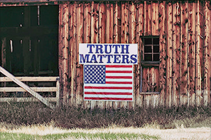 Old Barn and American Flag Inspirational Art
