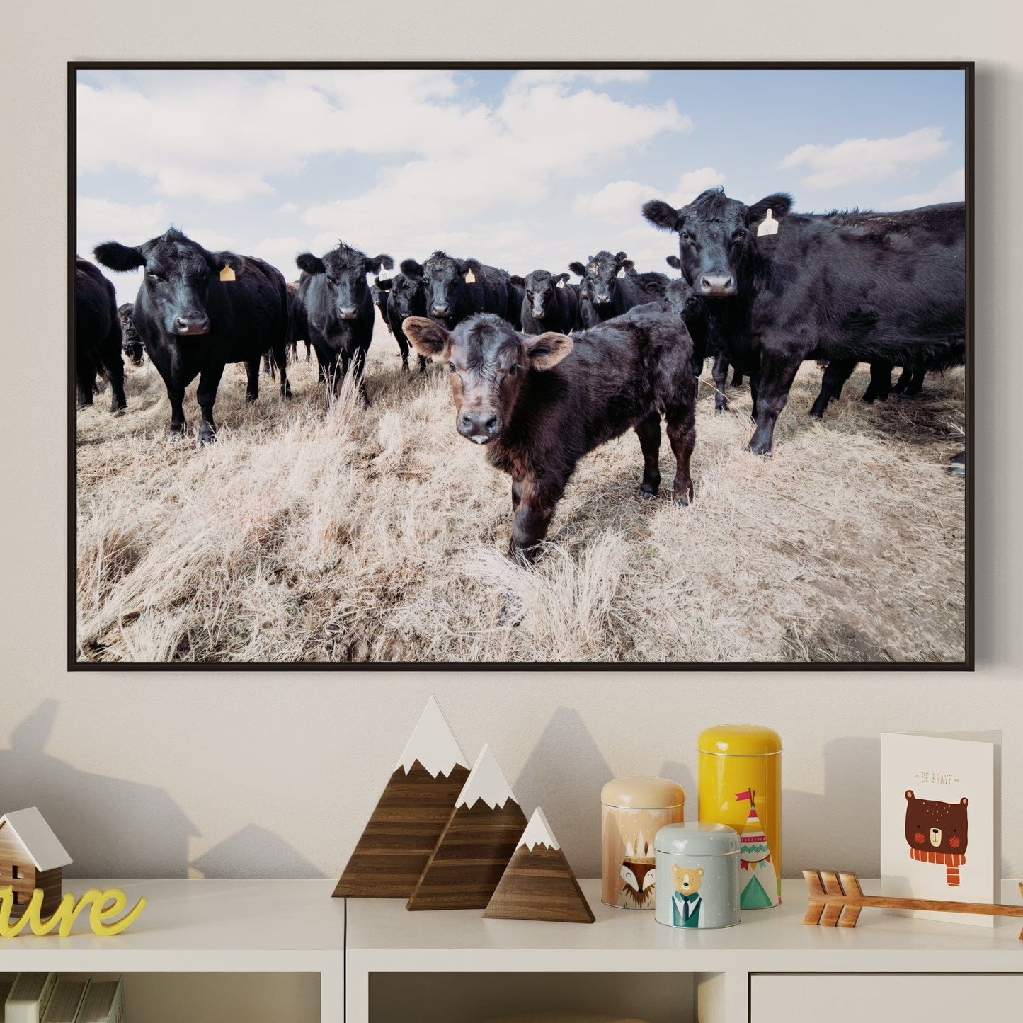 Ranch Style Decor Wall Art - Black Angus Cattle Wall Art Teri James Photography