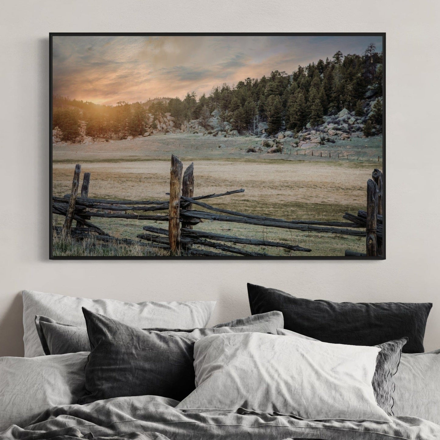 Rustic Bedroom Decor Wall Art - Split Rail Fence Wall Art Teri James Photography