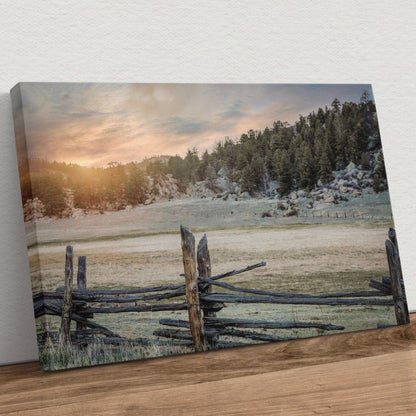 Rustic Bedroom Decor Wall Art - Split Rail Fence Canvas-Unframed / 12 x 18 Inches Wall Art Teri James Photography