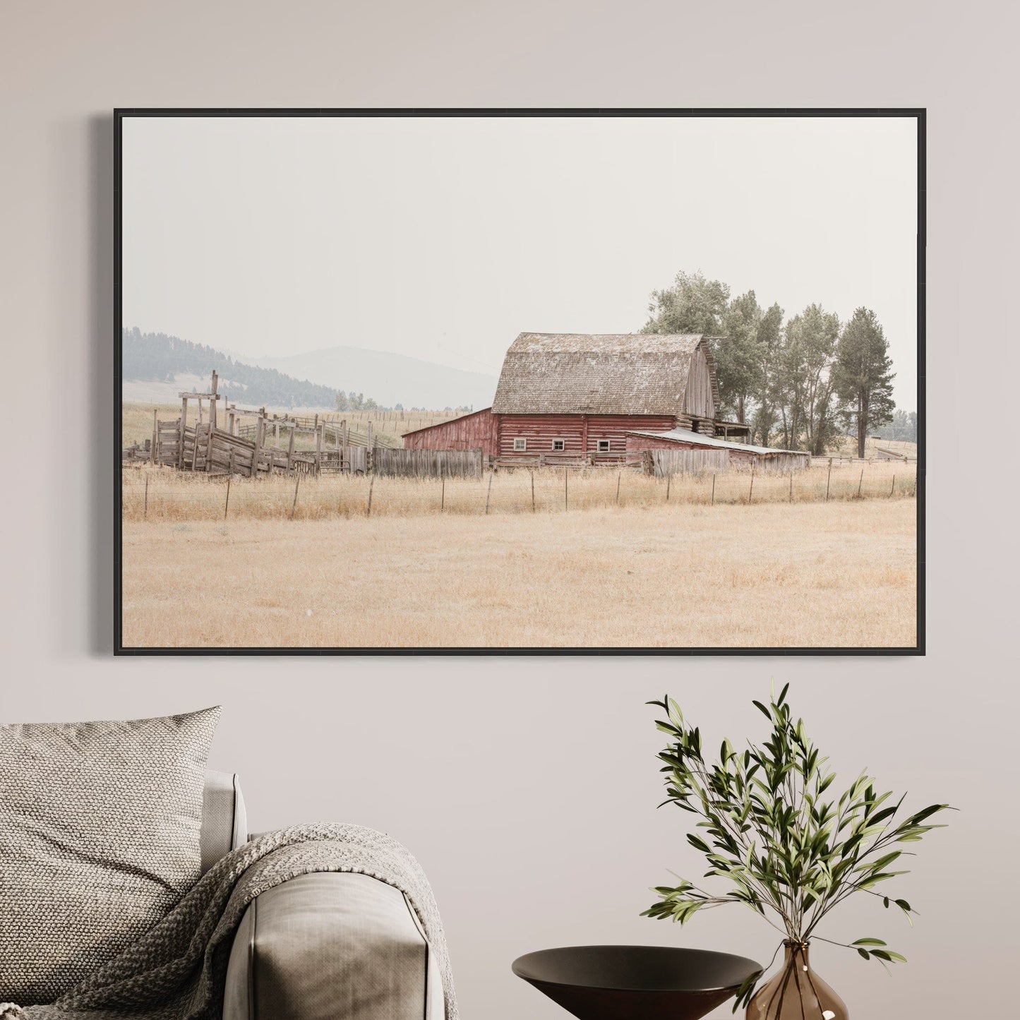 Rustic Dining Room Decor - Old Red Barn Wall Art Teri James Photography