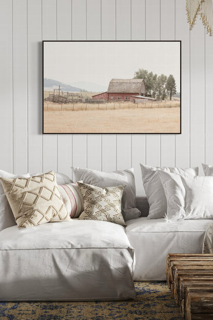 Rustic Dining Room Decor - Old Red Barn Wall Art Teri James Photography