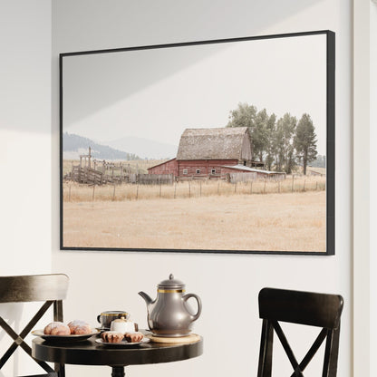 Rustic Dining Room Decor - Old Red Barn Wall Art Teri James Photography